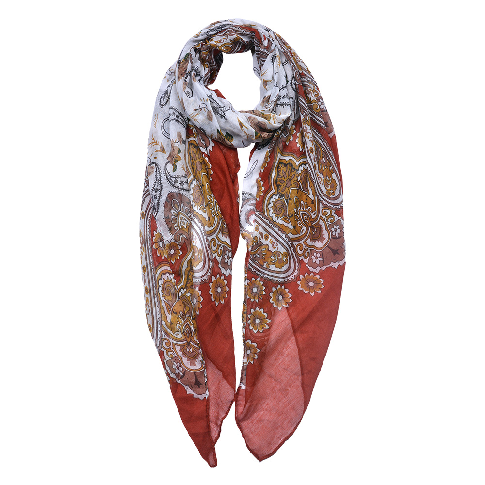 Schal Damen Muster Rot 90x180 cm