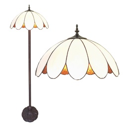 [5LL-6148] Tiffany Stehlampe Weiß Ø 46x166 cm E27/max 2x60W