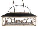 Lampada a sospensione Nero Marrone 99x30x70 cm E27/max 6x60W
