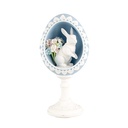 Statua Decorativa Uovo Blu Bianco 11x9x21 cm