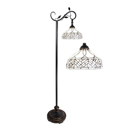 [5LL-6245] Floor Lamp Tiffany Brown 36x25x152 cm E27/max 1x60W
