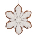 Décoration pendante Flocon de neige Blanc Marron 9x1x10 cm