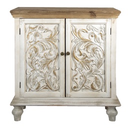 [5H0470] Fernsehschrank Weiß, Braun 91x38x100 cm