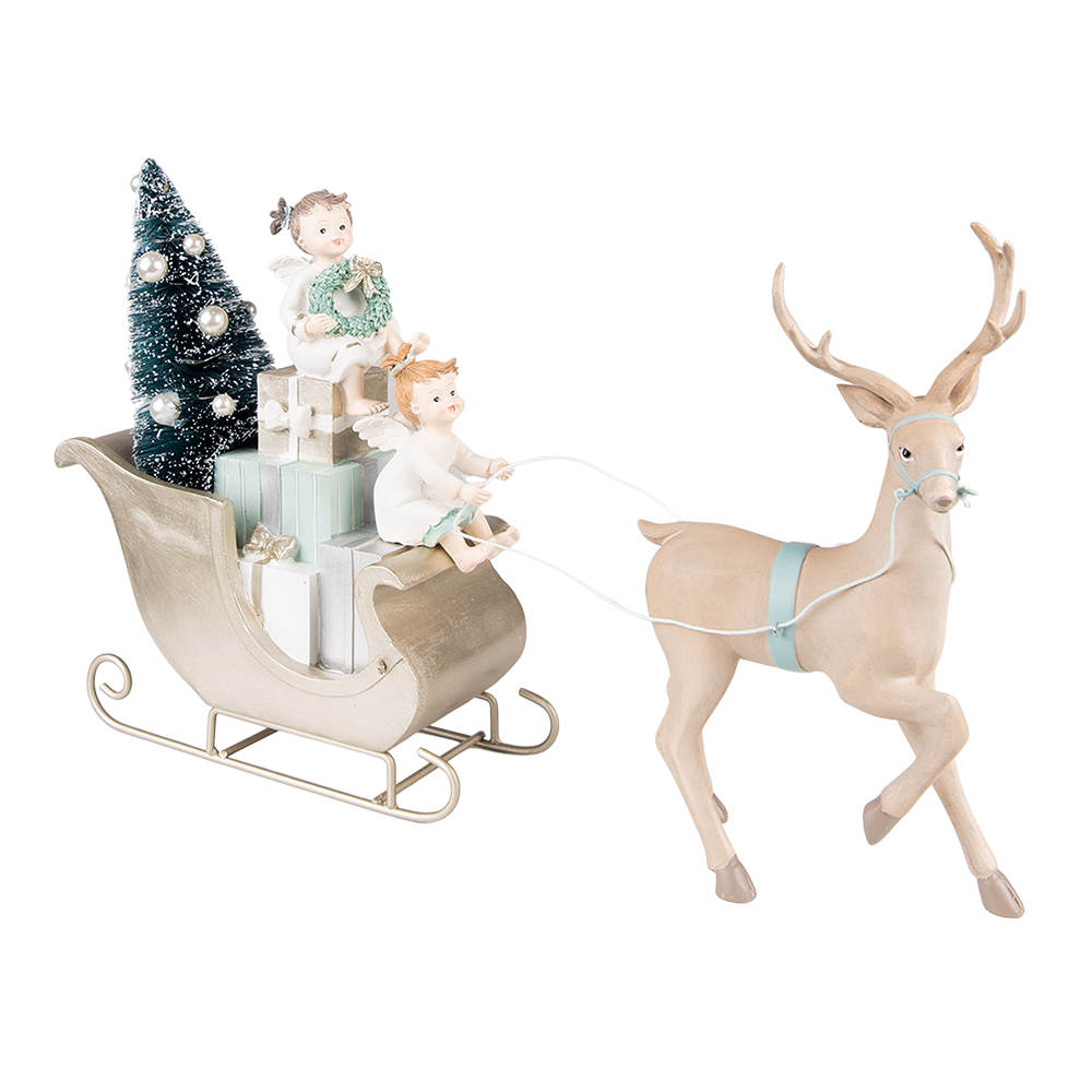 Decoratie slee met rendier LED 36x10x26 cm / 2xAAA
