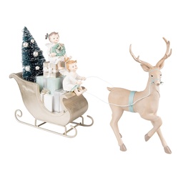 [6PR3779] Decoratie slee met rendier LED 36x10x26 cm / 2xAAA