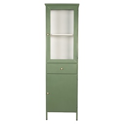 [5Y1380] Cassettone Verde Bianco 54x42x184 cm