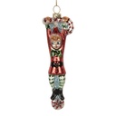 Christmas Bauble Red Green 4x2x13 cm