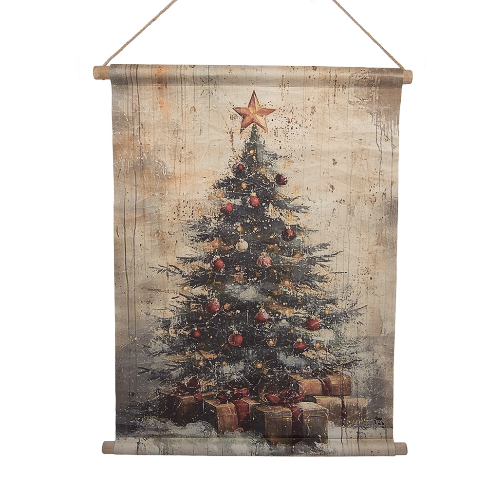 Carte murale Arbre de Noël Beige Vert 55x3x75 cm