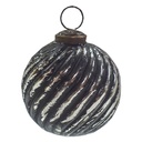 Weihnachtskugel Schwarz, Silberfarbig Ø 7x7 cm
