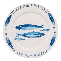 [FIBFP] Piatto da cena Bianco Blu Ø 26x2 cm