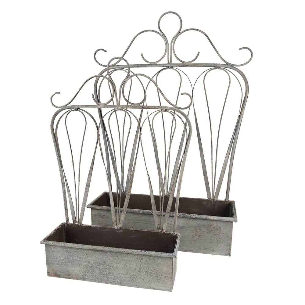Porta Vaso Grigio 49x15x70 / 38x12x55 cm