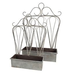 [5Y1004] Porta Vaso Grigio 49x15x70 / 38x12x55 cm