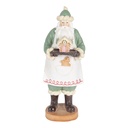 Décoration de Noël père Noël Vert Blanc 11x11x30 cm