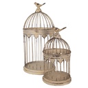 Vogelkäfig Deko (2er Set) Braun Beige Ø 32x60 / Ø 23x40 cm
