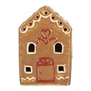 Decoration house with LED Brown White 8x6x11 cm