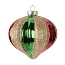 Christmas Bauble Green Red Ø 10x10 cm
