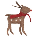 Décoration de Noël Renne Marron Rouge 14x4x19 cm