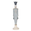 Statua Decorativa Coniglio Bianco Blu 11x11x45 cm