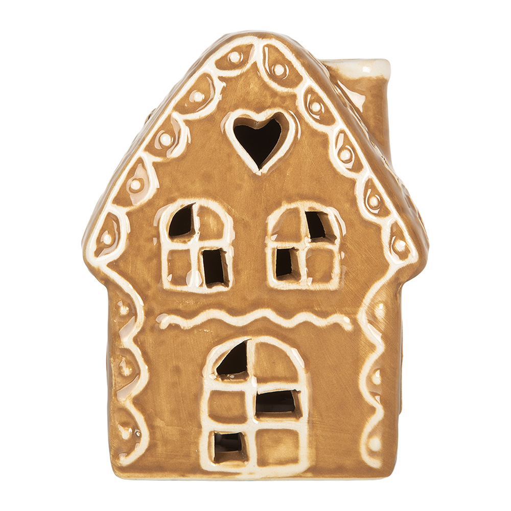 Decoratie huisje met LED 8x6x11 cm