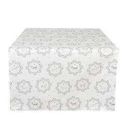[LGD64] Runner da Tavola Bianco Grigio 50x140 cm