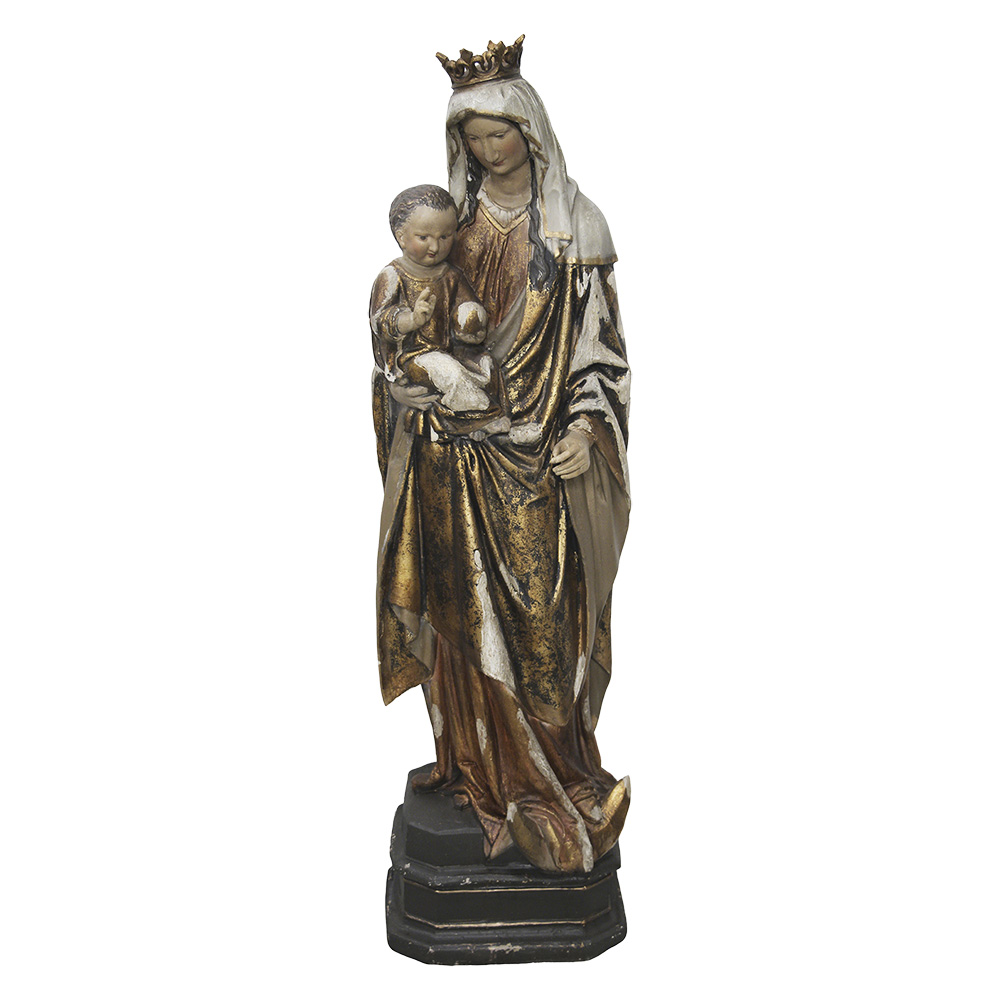 Décoration Statue Marie Marron 36x36x129 cm