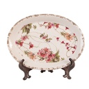 Piatto Decorativo Beige Rosa 25x18x3 cm