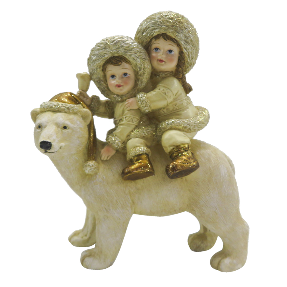 Decoratie kinderen met ijsbeer 13x7x15 cm