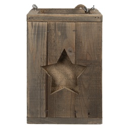 [6H2086] Lanterna Decorative Marrone 19x19x28 cm