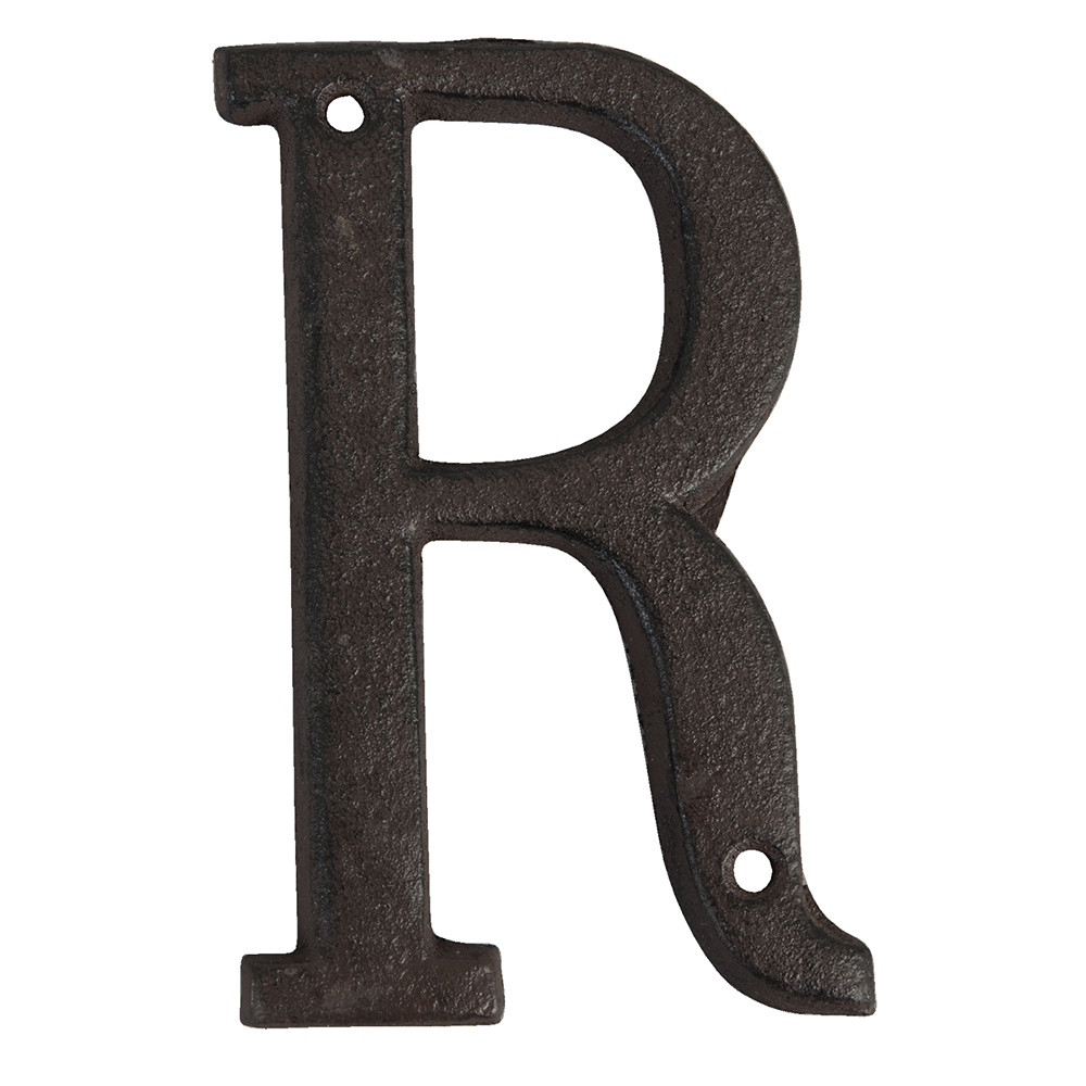 Lettera R Marrone 8x1x13 cm