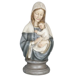 [6PR0650] Christmas Decoration Statue Maria Blue, Beige 19x15x39 cm