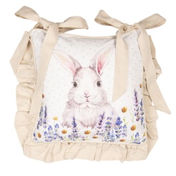 [LF25E] Kissenbezug Sitzkissen Weiß Violett 40x40 cm