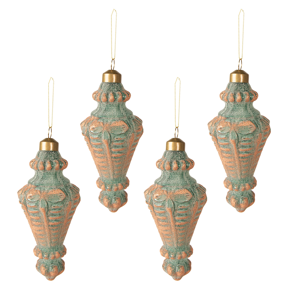 Kerstbal Ø 6x14 cm (set van 4)
