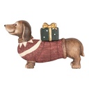 Statua Cane Marrone Rosso 47x14x28 cm