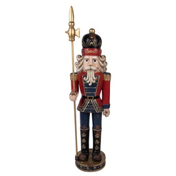 [5MG0075] Weihnachtsdeko Nussknacker Rot Blau 30x25x120 cm