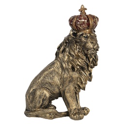 [6PR2719] Statua Decorativa Leone Oro 25x13x38 cm