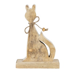 [6H1908] Deko Katze Braun 11x3x16 cm