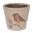 Flower Pot Inside Beige Brown Ø 12x11 cm