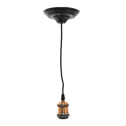 [5LL-95R] Attacco Lampadine Sospensione Rosso, Nero Ø 14x150 cm E27/max 1x60W