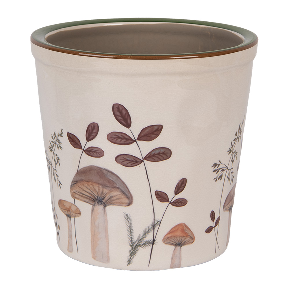 Flower Pot Inside Beige Brown Ø 17x16 cm