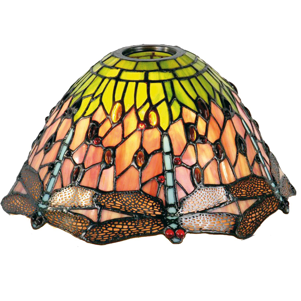 Lampenschirm Tiffany Grün, Rot Ø 25x15 cm / KH 6 cm