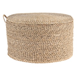 [6RO0509] Sgabello Ottomano Marrone Ø 40x23 cm