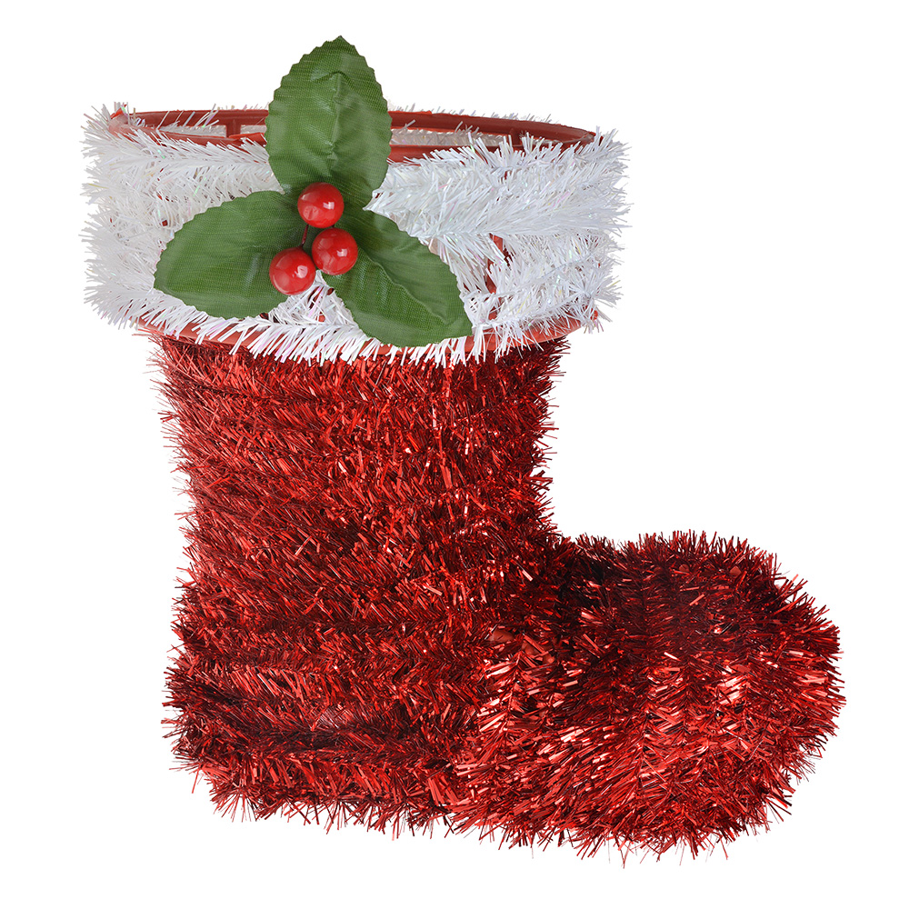 Weihnachtsdeko Stiefel Rot Weiß 25x11x26 cm