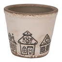 Pot de fleurs d'intérieur Beige Noir Ø 12x11 cm
