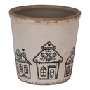 Blumentopf für Innen Beige Schwarz Ø 17x16 cm