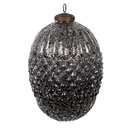 Weihnachtskugel Schwarz Grau Ø 13x18 cm