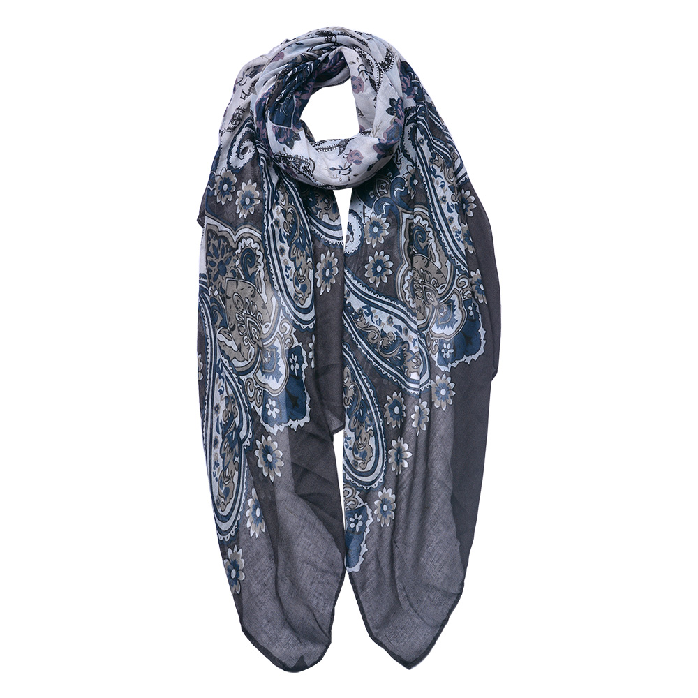 Foulard Donna stampato Grigio 90x180 cm