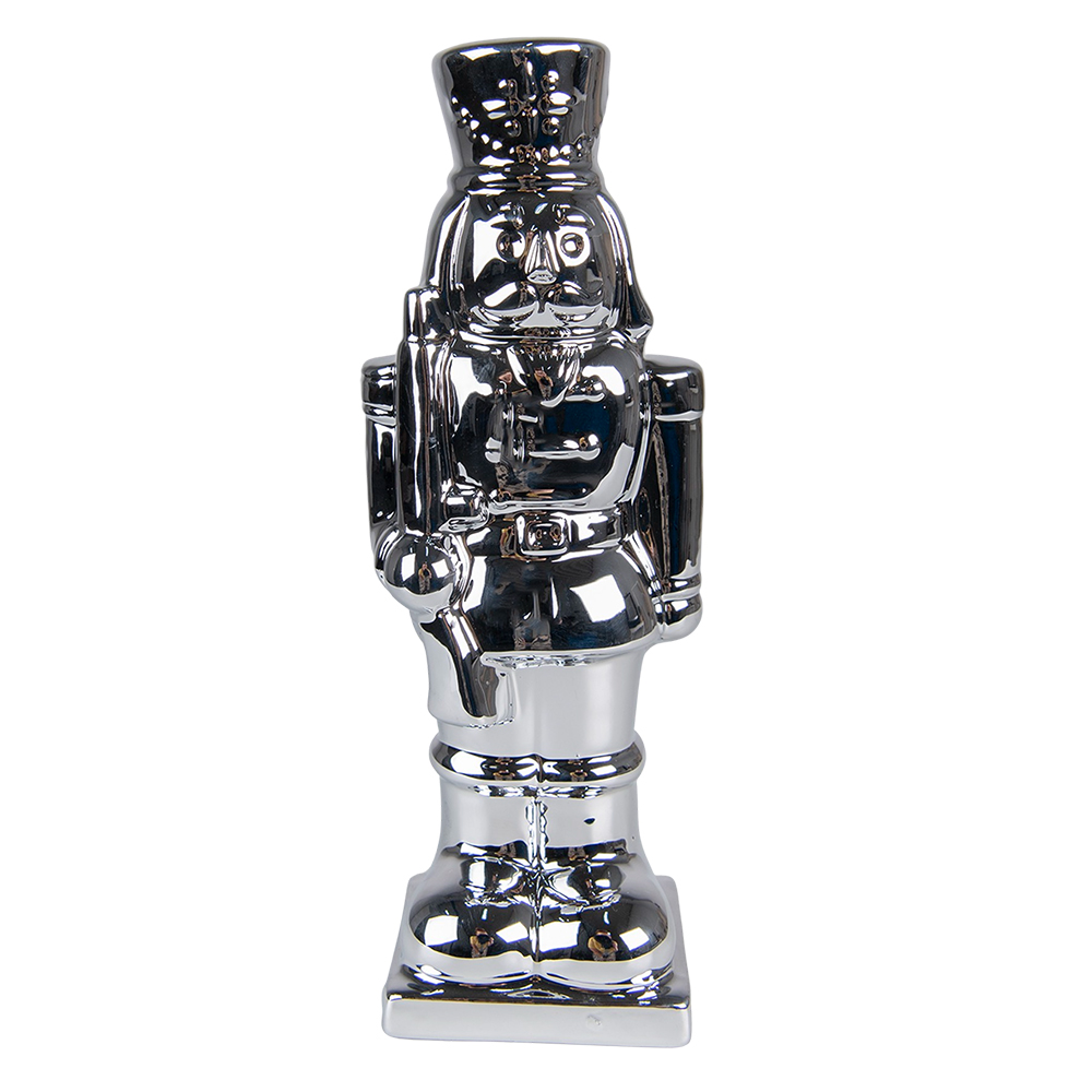 Dekoration Nussknacker Silberfarbig 8x7x23 cm