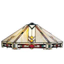 [5LL-5423] Paralume Tiffany Beige, Rosso Ø 58x23 cm