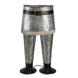 [6Y4605] Vaso Porta Pianta Pantaloni Grigio 22x15x40 cm