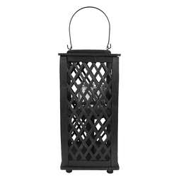 [6RO0588S] Tealight Holder Black 19x19x40 cm